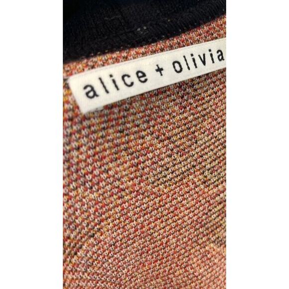 Alice + Olivia Cardigan Hester S RED BLACK Paisley Cheetah Patchwork Oversized - Picture 14 of 16